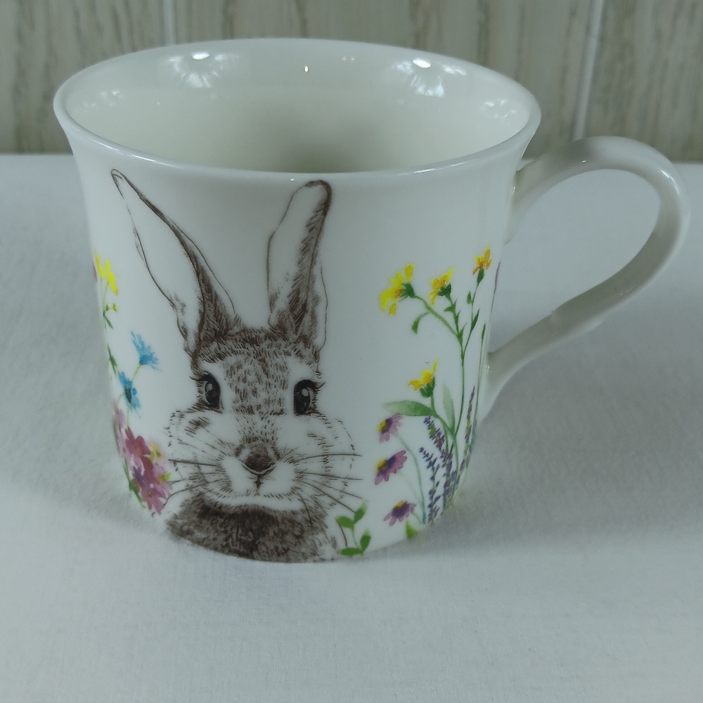 Bunny In Wildflower Meadow Stechcol Bone China Forest Gracie Rabbit Mug GBC